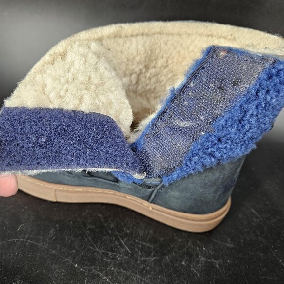 INUIKII Boots Kids Size EU 29 Blue Shearling Lined Suede Sneaker Winter Fleece - Picture 7 of 11